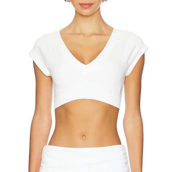 NWT Free People Movement Mainstream Baby Tee Bra in White - Picture 1 of 9